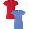 Gildan Womens Softstyle Cotton T-Shirt, Style G64000l, Multipack(Red+heatherroyal)
