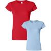 Gildan Womens Softstyle Cotton T-Shirt, Style G64000l, Multipack(Red+lightblue)