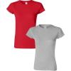 Gildan Womens Softstyle Cotton T-Shirt, Style G64000l, Multipack(Red+sportgray)