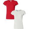 Gildan Womens Softstyle Cotton T-Shirt, Style G64000l, Multipack(Red+white)