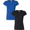Gildan Womens Softstyle Cotton T-Shirt, Style G64000l, Multipack(Royal+black)