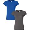 Gildan Womens Softstyle Cotton T-Shirt, Style G64000l, Multipack(Royal+charcoal)
