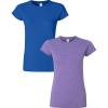 Gildan Womens Softstyle Cotton T-Shirt, Style G64000l, Multipack(Royal+heatherpurple)
