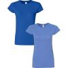 Gildan Womens Softstyle Cotton T-Shirt, Style G64000l, Multipack(Royal+heatherroyal)