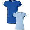 Gildan Womens Softstyle Cotton T-Shirt, Style G64000l, Multipack(Royal+lightblue)