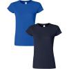 Gildan Womens Softstyle Cotton T-Shirt, Style G64000l, Multipack(Royal+navy)