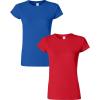 Gildan Womens Softstyle Cotton T-Shirt, Style G64000l, Multipack(Royal+red)