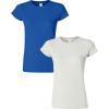 Gildan Womens Softstyle Cotton T-Shirt, Style G64000l, Multipack(Royal+white)