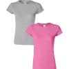 Gildan Womens Softstyle Cotton T-Shirt, Style G64000l, Multipack(Sportgray+azalea)