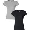 Gildan Womens Softstyle Cotton T-Shirt, Style G64000l, Multipack(Sportgray+black)
