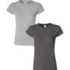 Gildan Womens Softstyle Cotton T-Shirt, Style G64000l, Multipack(Sportgray+charcoal)