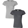 Gildan Womens Softstyle Cotton T-Shirt, Style G64000l, Multipack(Sportgray+darkheather)