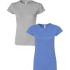 Gildan Womens Softstyle Cotton T-Shirt, Style G64000l, Multipack(Sportgray+heatherroyal)