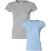 Gildan Womens Softstyle Cotton T-Shirt, Style G64000l, Multipack(Sportgray+lightblue)