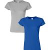 Gildan Womens Softstyle Cotton T-Shirt, Style G64000l, Multipack(Sportgray+royal)