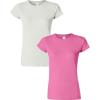Gildan Womens Softstyle Cotton T-Shirt, Style G64000l, Multipack(White+azalea)
