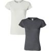 Gildan Womens Softstyle Cotton T-Shirt, Style G64000l, Multipack(White+darkheather)