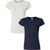 Gildan Womens Softstyle Cotton T-Shirt, Style G64000l, Multipack(White+navy)