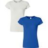 Gildan Womens Softstyle Cotton T-Shirt, Style G64000l, Multipack(White+royal)