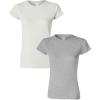 Gildan Womens Softstyle Cotton T-Shirt, Style G64000l, Multipack(White+sportgray)