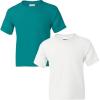 Gildan Youth DryBlend T-Shirt, Style G8000B, 2-Pack((1) Jade Dome + (1) White)