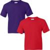 Gildan Youth DryBlend T-Shirt, Style G8000B, 2-Pack((1) Purple + (1) Red)