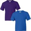 Gildan Youth DryBlend T-Shirt, Style G8000B, 2-Pack((1) Royal + (1) Purple)