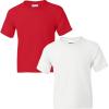 Gildan Youth DryBlend T-Shirt, Style G8000B, 2-Pack((1) White + (1) Red)