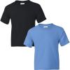 Gildan Youth DryBlend T-Shirt, Style G8000B, 2-Pack(Black-carolina Blue)