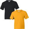 Gildan Youth DryBlend T-Shirt, Style G8000B, 2-Pack(Black-gold)
