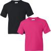 Gildan Youth DryBlend T-Shirt, Style G8000B, 2-Pack(Black-heliconia)