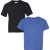 Gildan Youth DryBlend T-Shirt, Style G8000B, 2-Pack(Black-hthr Sport Royal)
