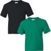Gildan Youth DryBlend T-Shirt, Style G8000B, 2-Pack(Black-kelly Green)