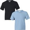 Gildan Youth DryBlend T-Shirt, Style G8000B, 2-Pack(Black-light Blue)