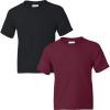 Gildan Youth DryBlend T-Shirt, Style G8000B, 2-Pack(Black-maroon)