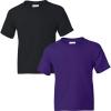 Gildan Youth DryBlend T-Shirt, Style G8000B, 2-Pack(Black-purple)