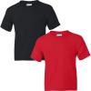 Gildan Youth DryBlend T-Shirt, Style G8000B, 2-Pack(Black-red)