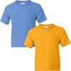 Gildan Youth DryBlend T-Shirt, Style G8000B, 2-Pack(Carolina Blue-gold)