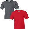 Gildan Youth DryBlend T-Shirt, Style G8000B, 2-Pack(Dark Heather-red)