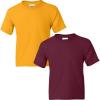 Gildan Youth DryBlend T-Shirt, Style G8000B, 2-Pack(Gold-maroon)
