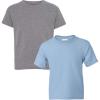 Gildan Youth DryBlend T-Shirt, Style G8000B, 2-Pack(Graphite Heather-light Blue)