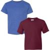 Gildan Youth DryBlend T-Shirt, Style G8000B, 2-Pack(Hthr Sport Royal-maroon)