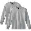 Gildan Youth Ultra Cotton Long Sleeve T-Shirt, Style G2400B, 2-Pack(Sport Gray)