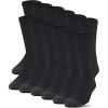 Gildan mens Polyester Half Cushion Crew Socks, 12-pairs(Black)
