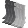 Gildan mens Polyester Half Cushion Crew Socks, 12-pairs(Grey)