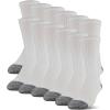 Gildan mens Polyester Half Cushion Crew Socks, 12-pairs(White)
