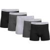 Gildan mens Underwear Boxer Briefs, Multipack(Black/Charcoal/Sport Grey (5-pack  Shorter Length))