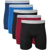 Gildan mens Underwear Boxer Briefs, Multipack(Black/Garnet/Royal/Diamond (5-pack  Classic Length))