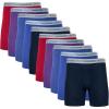 Gildan mens Underwear Boxer Briefs, Multipack(Cardinal Red/Stripe/Metro Blue/Dot/Navy (10-pack  Classic Length))