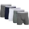 Gildan mens Underwear Boxer Briefs, Multipack(Charcoal/Navy/Sport Grey/Military Stripe/Charcoal (5-pack  Classic Length))